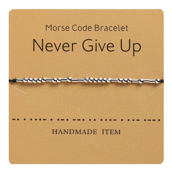 Handmade Morse Code Bracelet - Silver - Picture 6 of 7